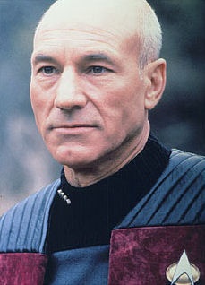 Photo:  Captain Jean Luc Picard of the Federation Starship Enterprise D